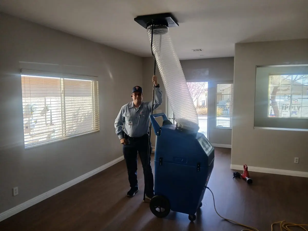 Professional Dryer Vent Cleaning work inside a Pleasanton home
